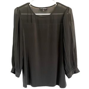 Karl Lagerfeld | Women’s Black Blouse | Pleated Sleeves | Size Small